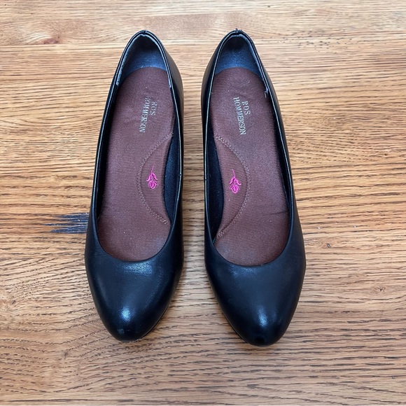 ⭐️ Ros Hommerson Valeda Chunky Low Heel Round Toe Black Kidskin Heel Size 6 - Picture 5 of 15